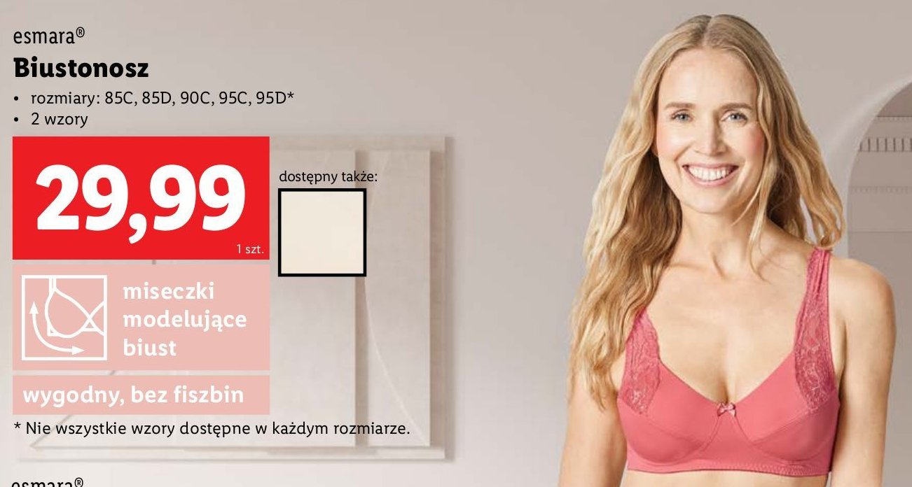 Biustonosz 95c Esmara promocja w Lidl