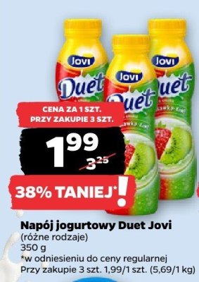 Napój jogurtowy Duet Jovi promocja w Netto