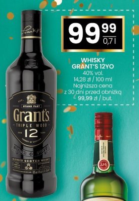 Whisky Grant's 12yo 40% vol. 0,7l promocja w Twój Market