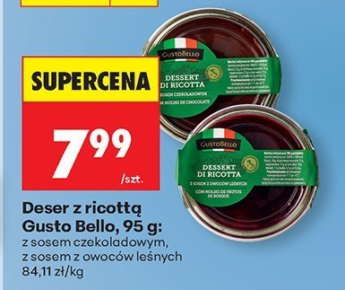 Deser z ricottą 95 g z sosem z owoców leśnych promocja w Biedronka