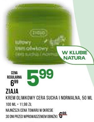 Krem Ziaja oliwkowy d/ciała sucha i normalna, 50 ml promocja w Drogerie Natura