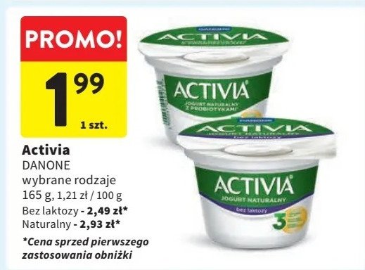 Jogurt naturalny Danone activia promocja