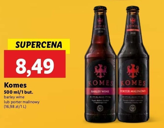 Piwo Komes porter malinowy promocja