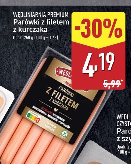 Parówki z filetem z kurczaka Wędliniarnia premium promocja