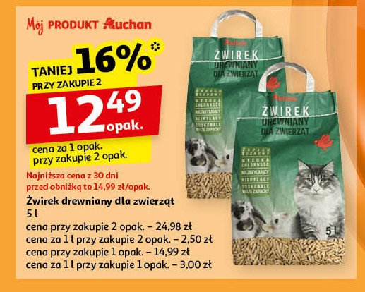 Żwirek drewniany Auchan promocja