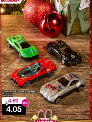 Samochód zabawka z odlewu Skala 1:64, różne wzory promocja w Woolworth