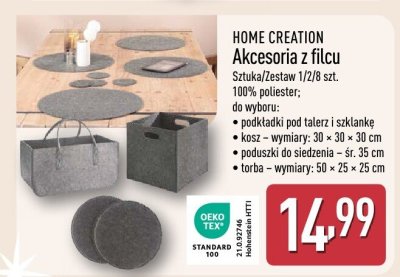 Akcesoria z filcu HOME CREATION promocja w Aldi