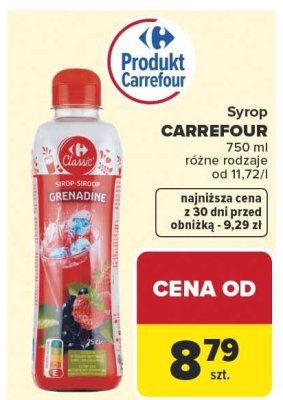 Syrop CARREFOUR różne rodzaje 750 ml promocja w Carrefour