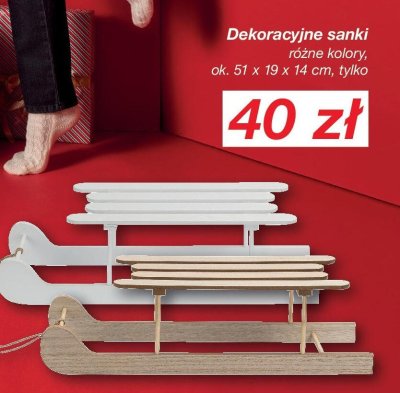 Dekoracyjne sanki 51 x 19 x 14 cm promocja w KiK