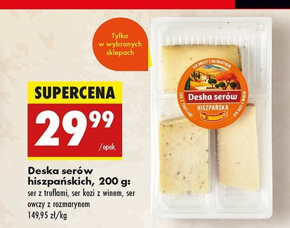 Deska serów hiszpańskich promocja w Biedronka