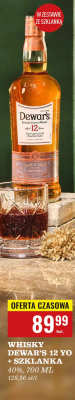 Whisky Dewar's 12 YO + Szklanka, 700 ML promocja w Biedronka