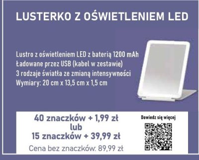 Lusterko z oświetleniem LED promocja w Stokrotka