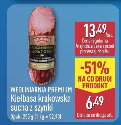 Kiełbasa krakowska sucha z szynki promocja w Aldi
