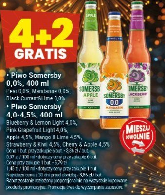 Piwo Somersby 0,0%, 400 ml promocja w Twój Market