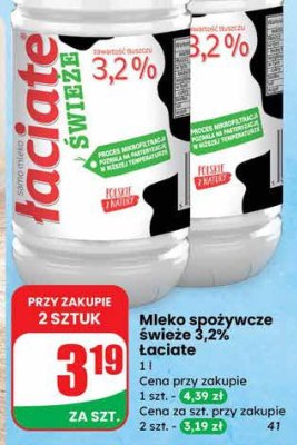 Mleko spożywcze świeże 3,2% Łaciate promocja w Dino