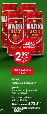 Piwo Warka Classic promocja w Żabka