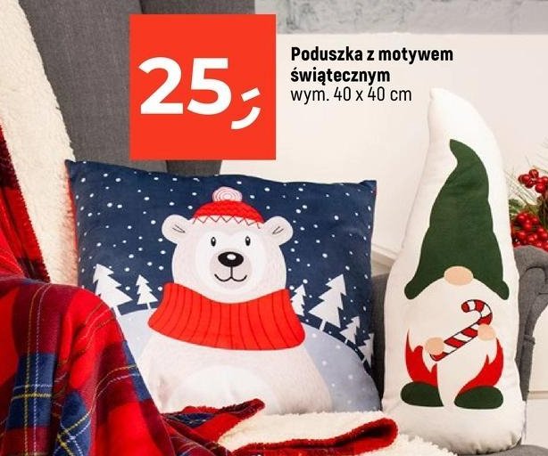 Poduszka świąteczna 40 x 40 cm promocja w Dealz