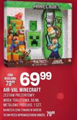 Zestaw prezentowy Air-Val Minecraft woda toaletowa, 50 ml + metalowe pudełko, 1 szt promocja w Drogerie Natura
