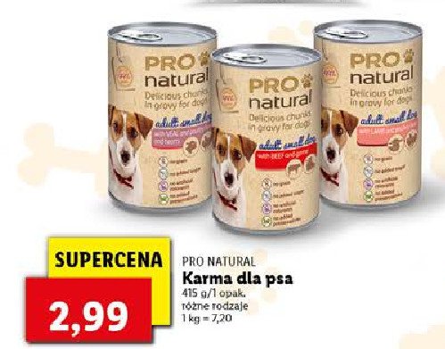 Karma dla psa z kr贸likiem i indykiem w sosie Pro natural promocja