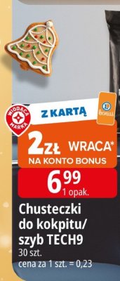 Chusteczki do kokpitu/szyb TECH9 30 szt. promocja w Leclerc