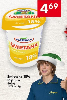 Śmietana 18% Piątnica 400 g promocja w LEWIATAN