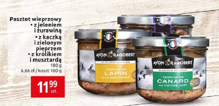 Pasztet wieprzowy z kr贸likiem i musztard膮 Avon & ragobert promocja