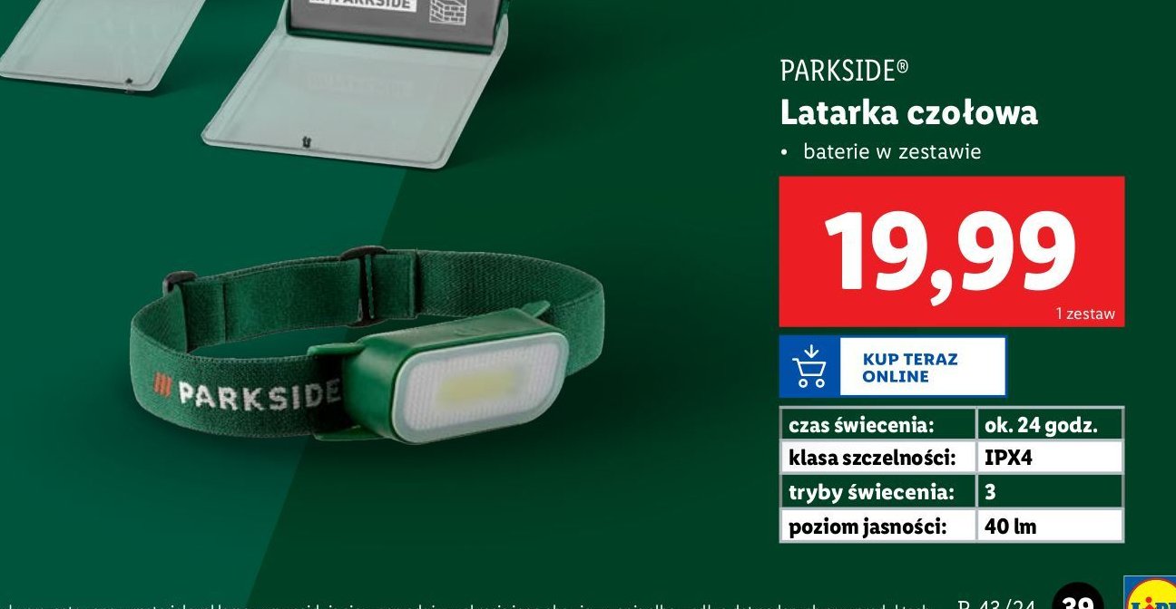 Latarka czołowa Parkside promocja