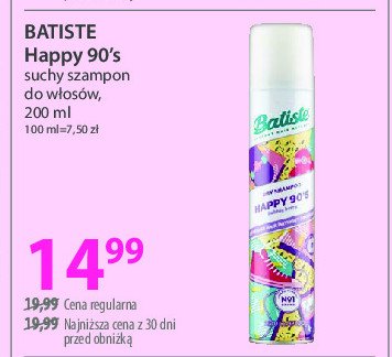 Szampon do włosów happy 90's Batiste dry shampoo promocja w Hebe