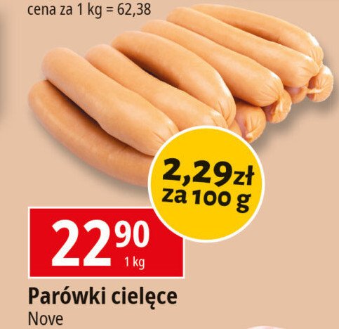 Parówki cielęce Nove promocja w Leclerc