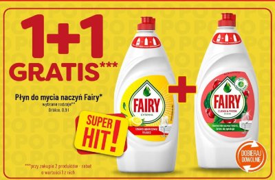 Płyn do mycia naczyń Fairy Cytryna 1+1 gratis promocja w POLOmarket