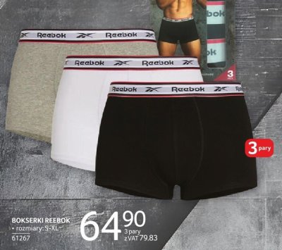 Bokserki Reebok rozmiary S-XL promocja w Selgros