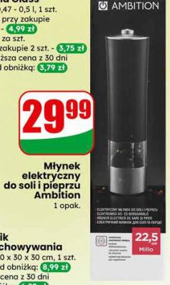 Młynek elektryczny do soli i pieprzu Ambition promocja w Dino