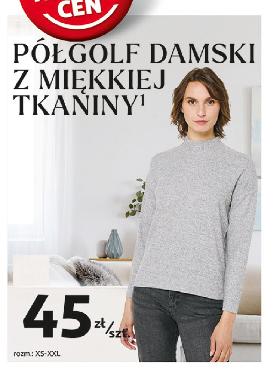 Półgolf damski z długim rękawem xs-xxl Auchan inextenso promocja