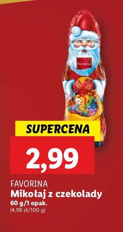 Mikołaj z czekolady Favorina promocja