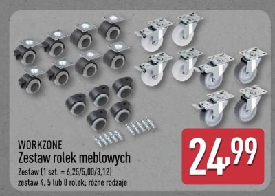 Zestaw rolek meblowych WORKZONE promocja w Aldi