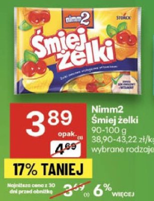 Żelki Nimm2 Śmiej Żelki 90-100g wybrane rodzaje promocja w Delikatesy Centrum