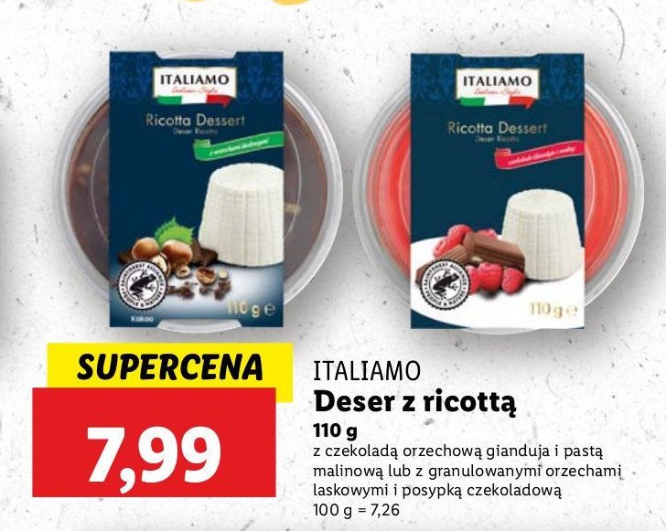 Deser z ricott膮 Italiamo promocja