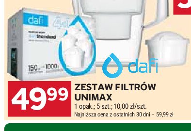 Wkłady filtrujące unimax Dafi promocja