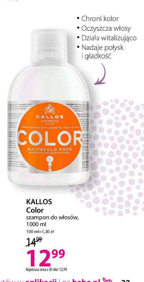 Szampon do włosów Kallos color promocja
