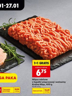 Mięso mielone z łopatki wieprzowej i wołowiny Kraina Mięs promocja w Biedronka