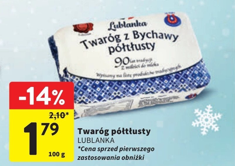 Twaróg z bychawy półtłusty Lublanka promocja w Intermarche