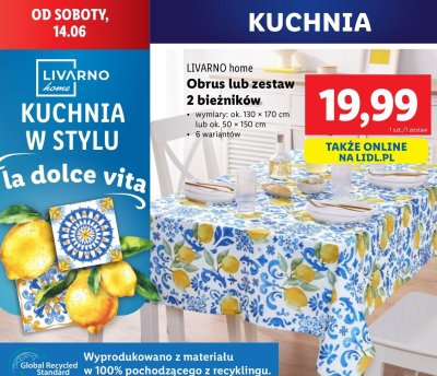 Obrus 130 x 170 cm LIVARNO HOME promocja