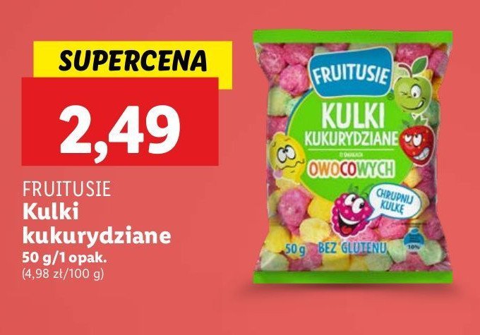 Kulki kukurydziane owocowe Fruitusie Chrupex promocja