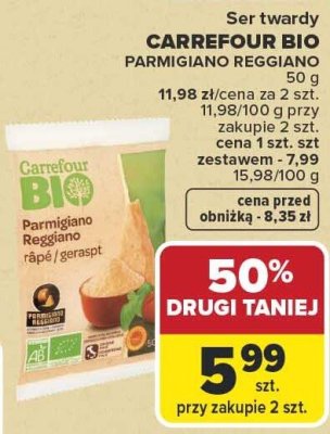 Ser twardy Carrefour Bio Parmigiano Reggiano promocja w Carrefour Market
