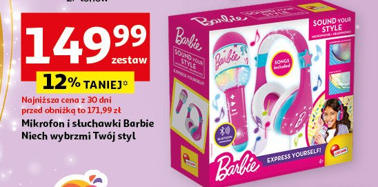 Mikrofon i słuchawki barbie Lisciani giochi promocja w Auchan