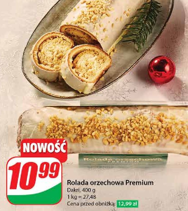 Rolada orzechowa premium Dakri promocja w Dino