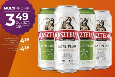 Piwo Kasztelan Niepasteryzowane 0,5 L puszka promocja w Duży Ben