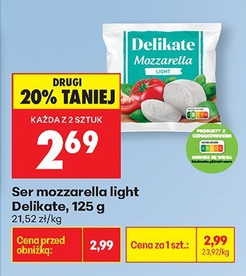 Ser mozzarella light  promocja w Biedronka