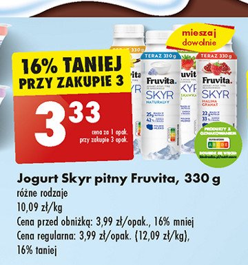 Jogurt truskawka kiwi Fruvita skyr promocja