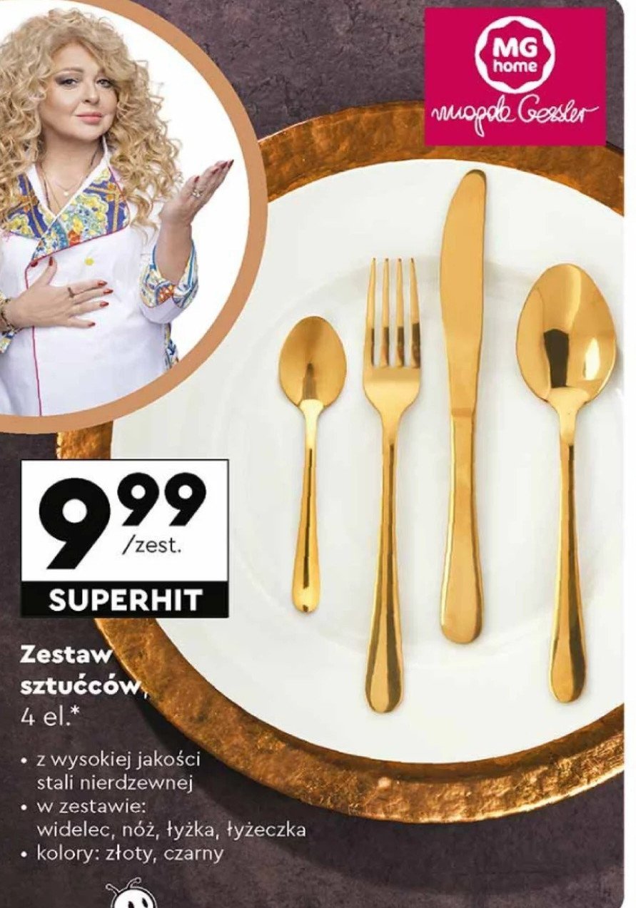 Komplet sztućców arya gold Mg home promocja